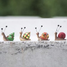 Snail Figurine 4 Brightly Coloured Snail's Shells, Miniature Garden  Ornaments