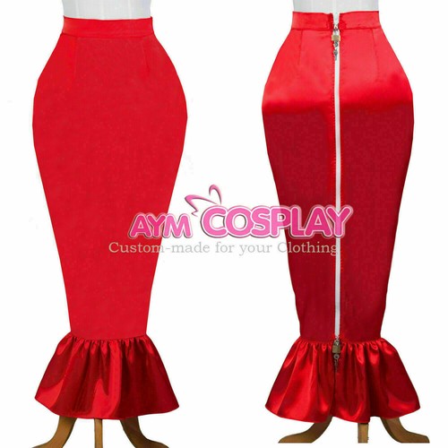 Lockable satin hobble skirt - lockable,