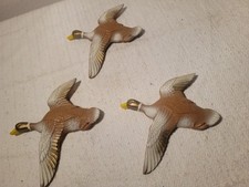 Vintage Flying Hanging Mallard Duck Wall Birds Hanging Decor Set of 3 MCM 