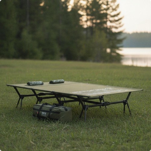 Double camping cot - camping, with