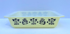 Vintage Pyrex Needlepoint Embroidery 575 Space Saver Yellow Black Dish Pan Minty