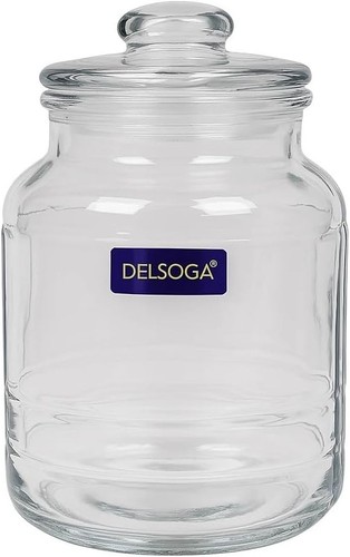 Glass storage jar with - storage,
