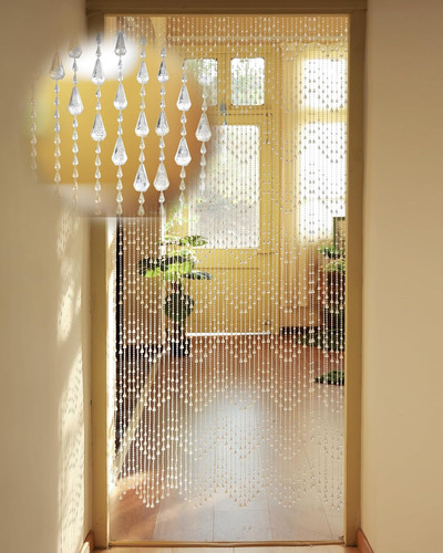 90x200cm transparent beaded - transparent,