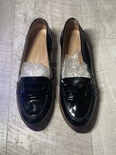 vanilla moon black patent loafers size 39 real leather sole smart work shoes