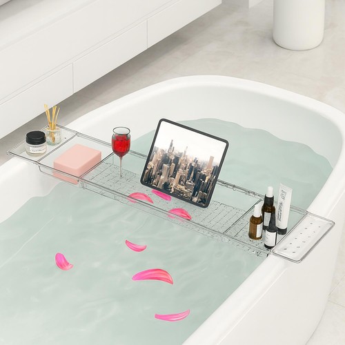 Extendable bath tub tray caddy - bath,
