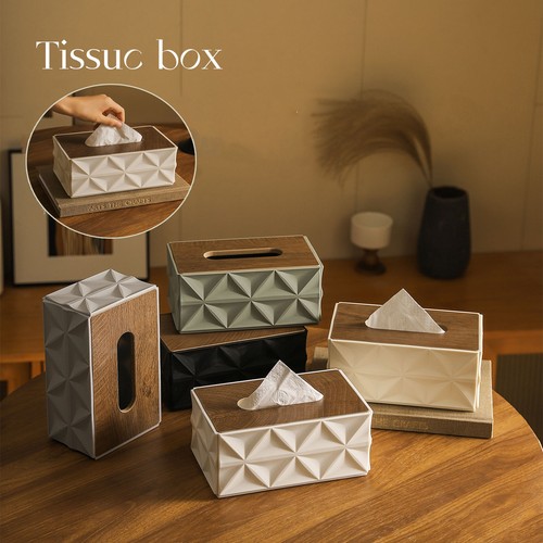 Wooden lid tissue box - tissue, elegant
