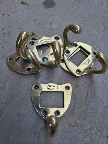Antique brass coat hooks - antique,