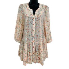 Maeve Anthropologie Paccia Geometric print tunic blouse women's size XS