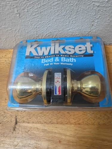 Kwikset polished brass bed - polished, &