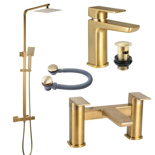 Brushed brass gold basin - brass, bath