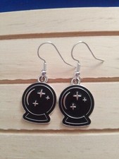 Black Crystal Ball Earrings