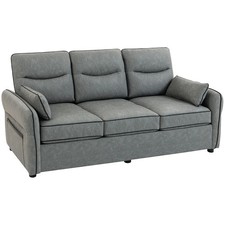HOMCOM 3 Seater Sofa, Faux