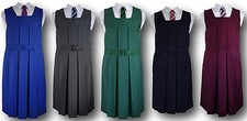 Traditional Girls School Uniform Box Pleat Gymslip - Adult Sizes & Many Colours