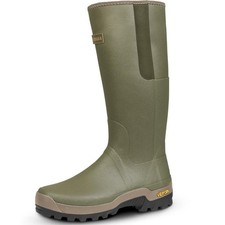 Harkila Mens Neoprene Wellington Boots Orton Gusset Boots Dark Olive Green