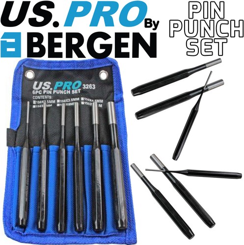 Bergen pin punch set 6pc - punch,
