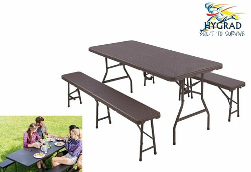 Bench rattan folding picnic - bench,