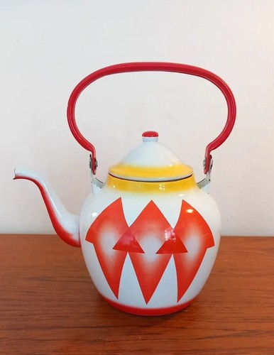 Vintage retro enamel coffee - enamel,