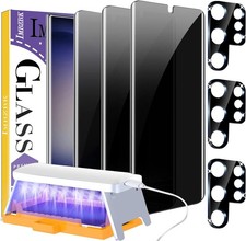 IMBZBK [3+3 Pack] UV Privacy Screen Protector for Samsung Galaxy S23 Ultra - Tem
