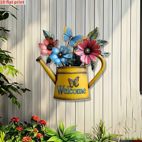Rustic metal watering can - can, wall