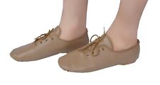 JAZZ DANCE SHOES TAN/BLK unisex Leather split suede sole pumps irish hard jig 01