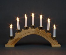 Christmas Window Decorations Candle Bridge Arch Lights Wooden LED Pre Lit Xmas