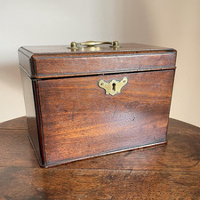Antique George II mahogany tea chest c. 1730