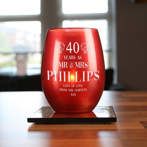 Engraved 40th ruby - 40th, wedding