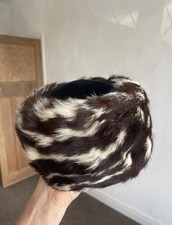 Original Antique Vintage 1940s 40s Rabbit Fur Pillbox Hat