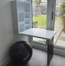 Wall Mounted Desk Writing Computer Breakfast Table Folding Compact Storage Shelf