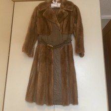 Real Mink Fur and Leather Coat  Size small 