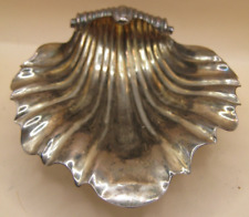 AntiqueGeorge III Sterling Silver Shell Shaped 3 Legged Butter Dish - Good Size