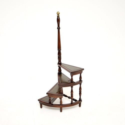 Antique mahogany and leather - and,