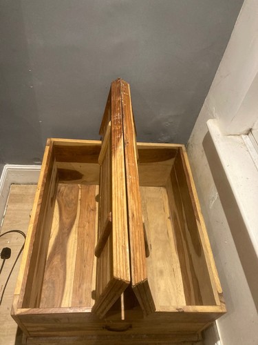 Solid wooden chest - wooden, chest/blanket