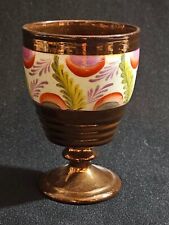 An Antique Victorian Staffordshire Copper lustre Ware Goblet, Hand Painted