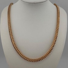 9ct Men's Franco Gold Chain 4.5mm Thick, Heavy , 24in and 40g 375 Hallmarked
