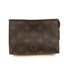 Louis Vuitton Monogram Poche Toilette 15 Cosmetics Pouch Purse Brown/9BK0071