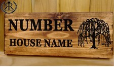 Weeping Willow Tree House Number Plaque - Door Sign Plate - LG