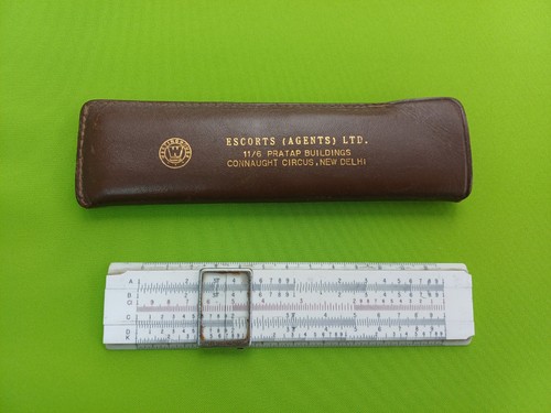 Vintage slide rule leather - rule, in