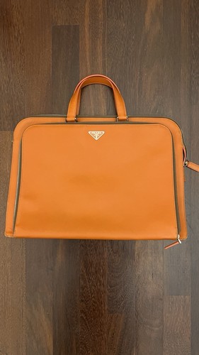 Prada orange saffiano leather - orange,