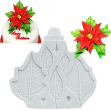 Silicone Poinsettia Flower Cake Fondant Sugarcraft Mold Chocolate Baking Mould