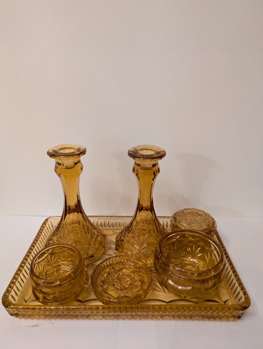 Amber glass dressing - glass, set