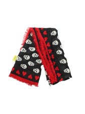 Alexander McQueen Women's Scarf Black Graphic 100% Lyocell Modal Rectangle Scarf