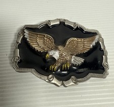 Vintage 1997 Great American Buckle Co. Pure Pewter Bald Eagle Belt Buckle