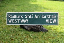 Ireland- Salvaged, Upcycled Irish street sign WESTWAY VIEW - Pub, Restaurant