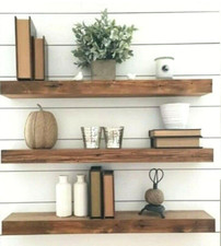 Rustic Floating Wooden  Shelf Handmade| Brackets 
