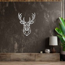 Wooden Stag Head Geometric
