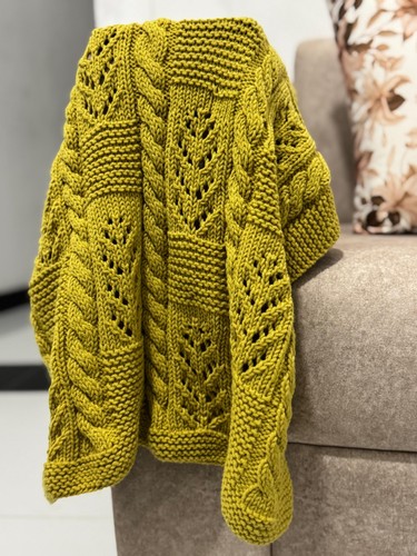 Leaf lace baby blanket - lace,