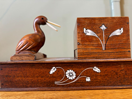 Vintage rosewood pecking bird - vintage,
