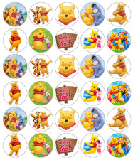 30x Winnie The Pooh Cupcake Toppers Edible Wafer Paper Fairy Cake Toppers