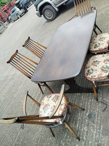 Ercol dining table and - table, 6